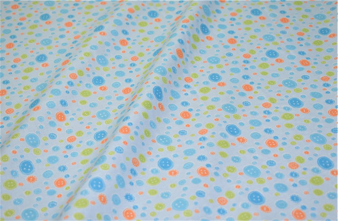 Button Design Cotton Poplin Fabric