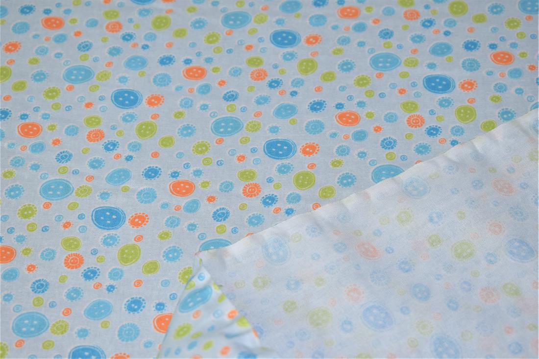 Button Design Cotton Poplin Fabric