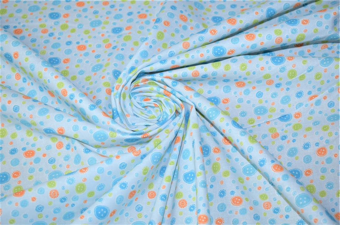 Button Design Cotton Poplin Fabric