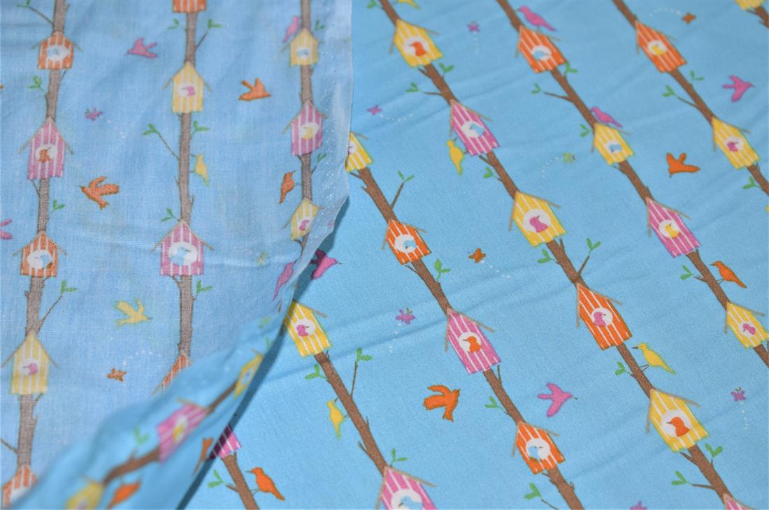 Blue Tree House Design Cotton Poplins