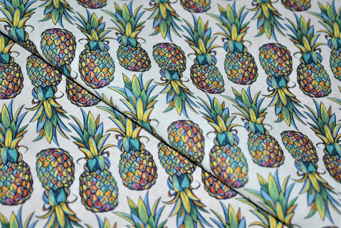 White Little Johnny Pineapple Punch Cotton In the Fabrics