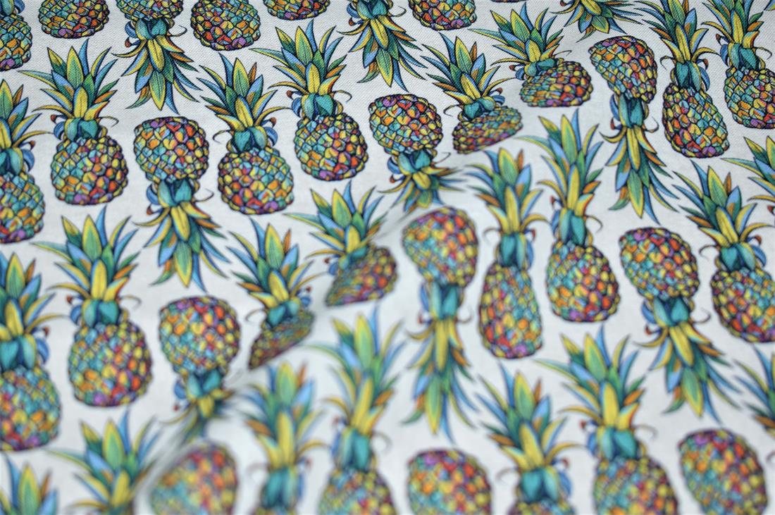 White Little Johnny Pineapple Punch Cotton In the Fabrics