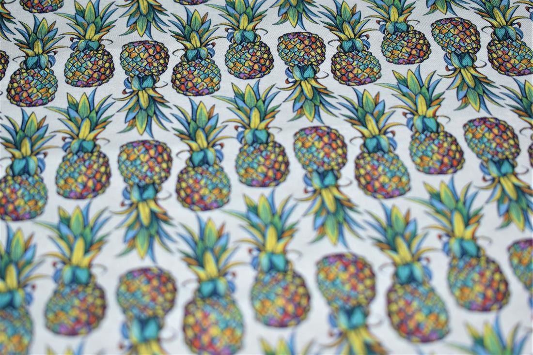 White Little Johnny Pineapple Punch Cotton In the Fabrics
