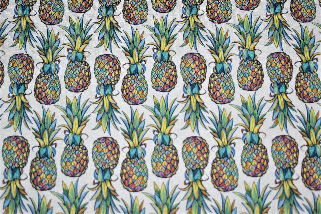 White Little Johnny Pineapple Punch Cotton In the Fabrics