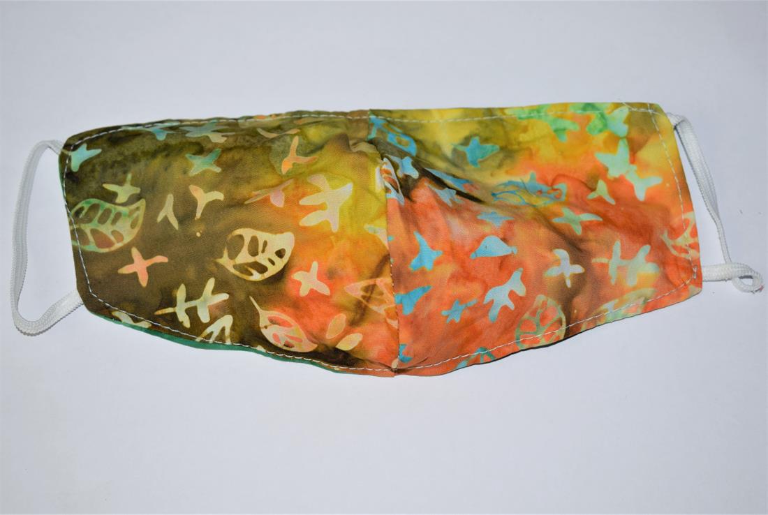 Orange Batik Masks Printed Design