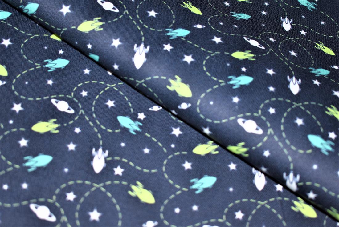 Navy Printed 100% Cotton Chick Fabric