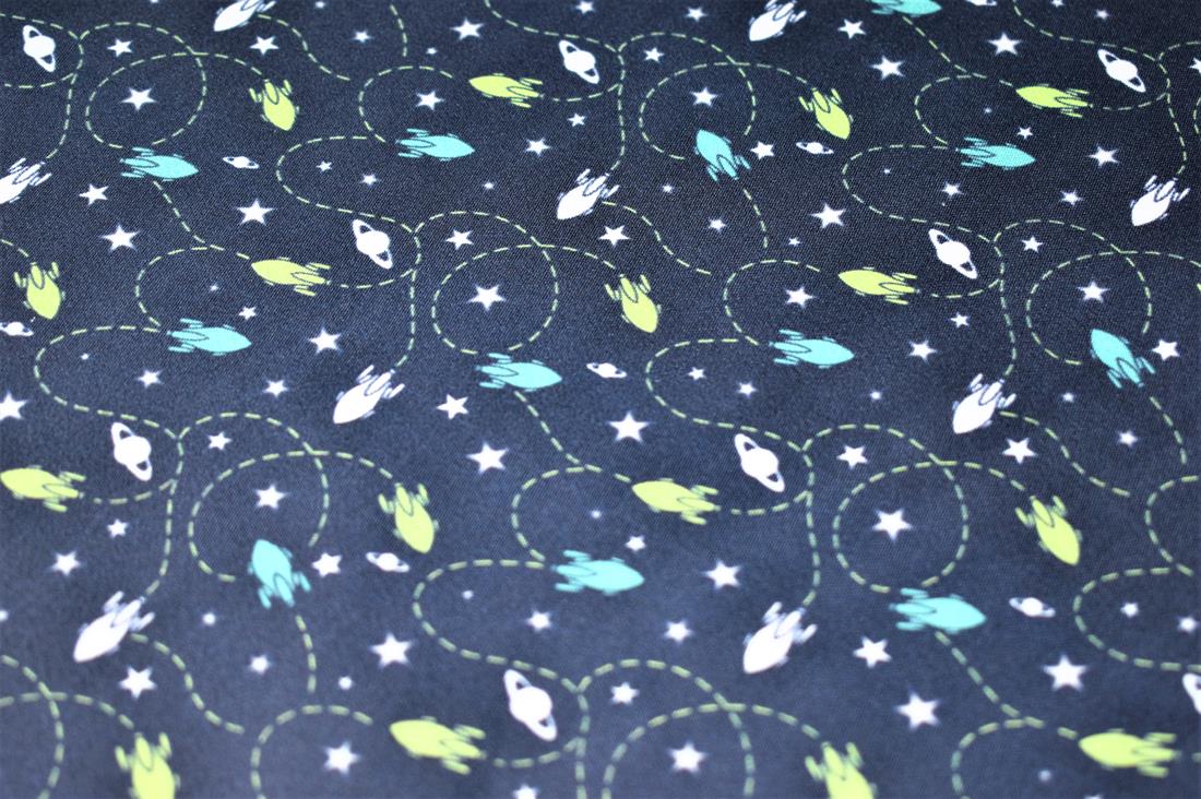 Navy Printed 100% Cotton Chick Fabric