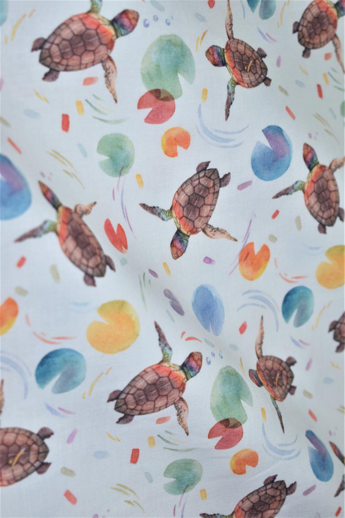 White Digital Printed 100% Cotton, Merboys Design Fabric