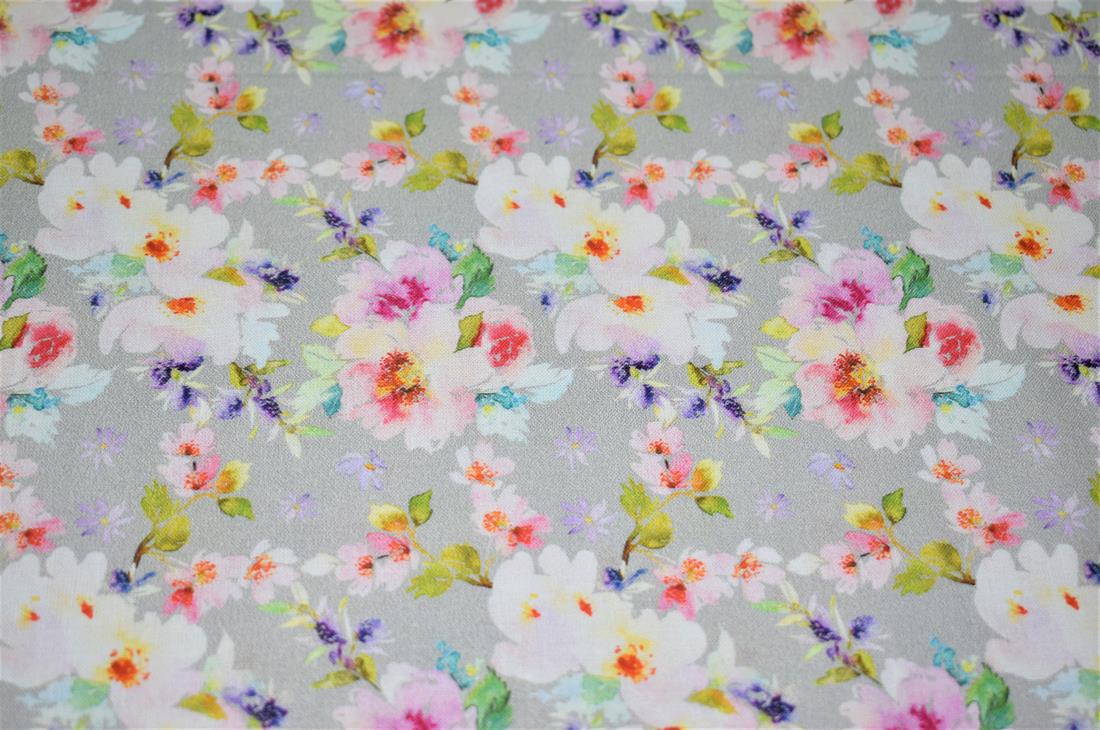 Light Grey Digital Printed 100% Cotton, Merboys Design Fabric