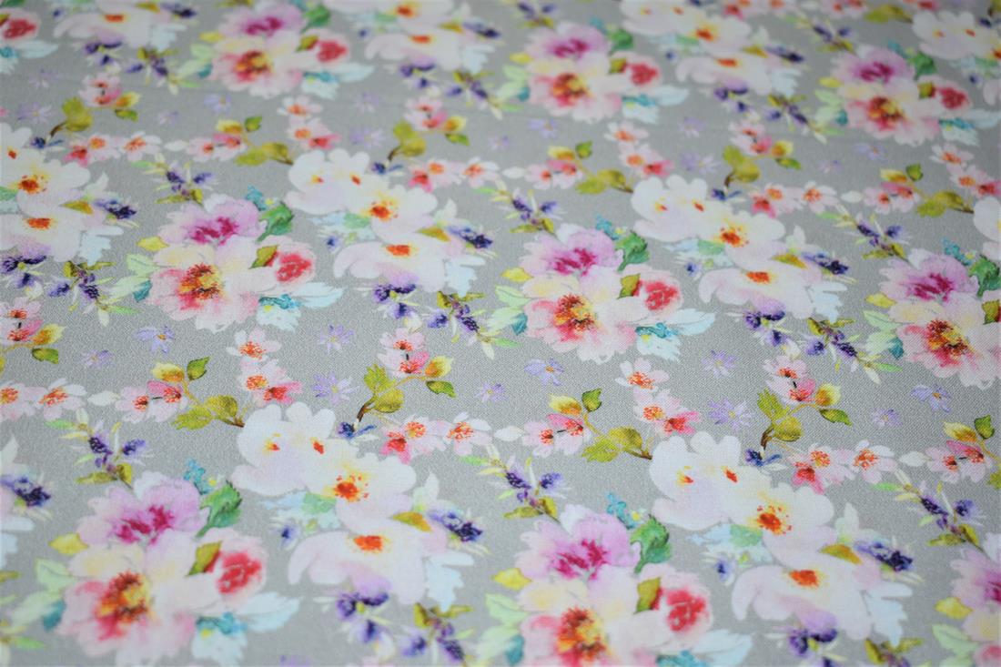 Light Grey Digital Printed 100% Cotton, Merboys Design Fabric