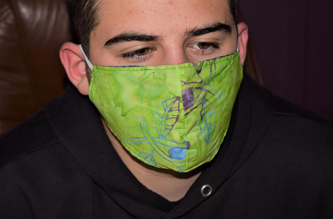 Lime Batik Masks Printed Design