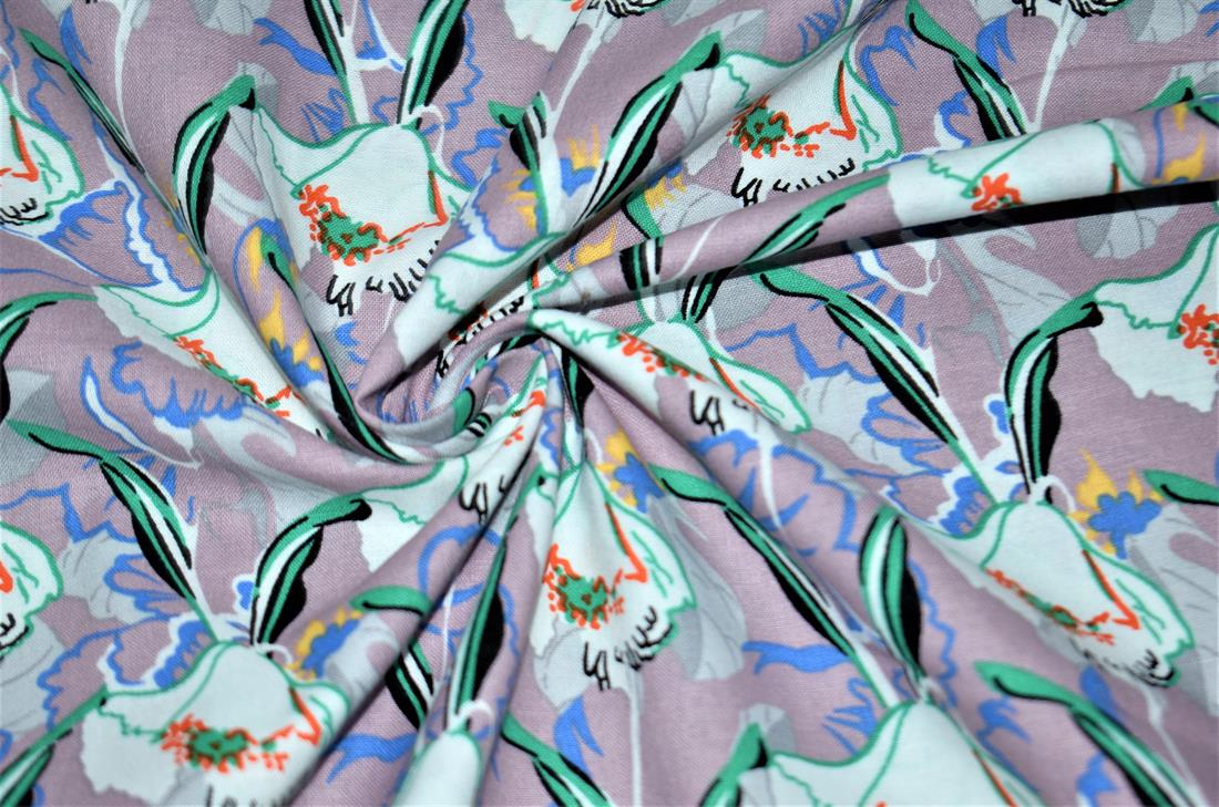 Lavendar Digital Printed 100% Cotton Clearance Stock