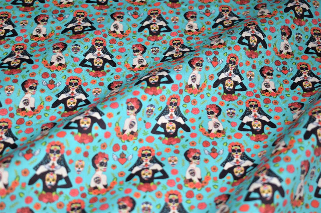 Turquoise Printed 100% Cotton Clearance