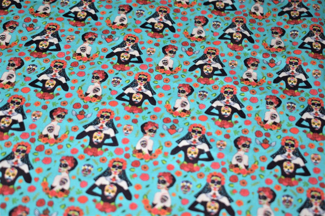 Turquoise Printed 100% Cotton Clearance