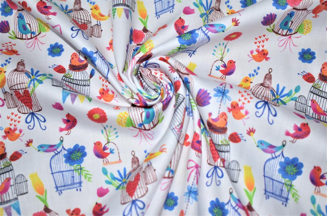 White Printed 100% Cotton Clearance