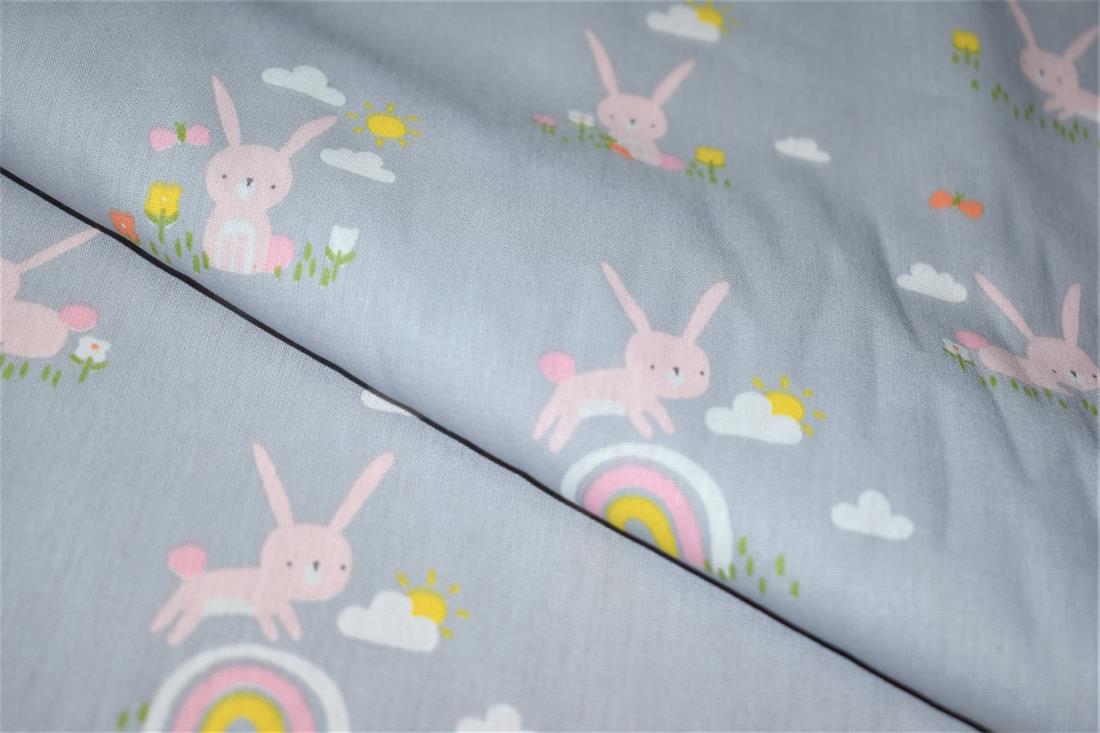 Light Grey Printed 100% Cotton Clearance