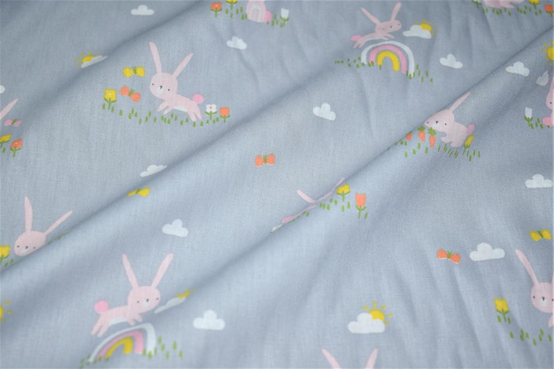 Light Grey Printed 100% Cotton Clearance