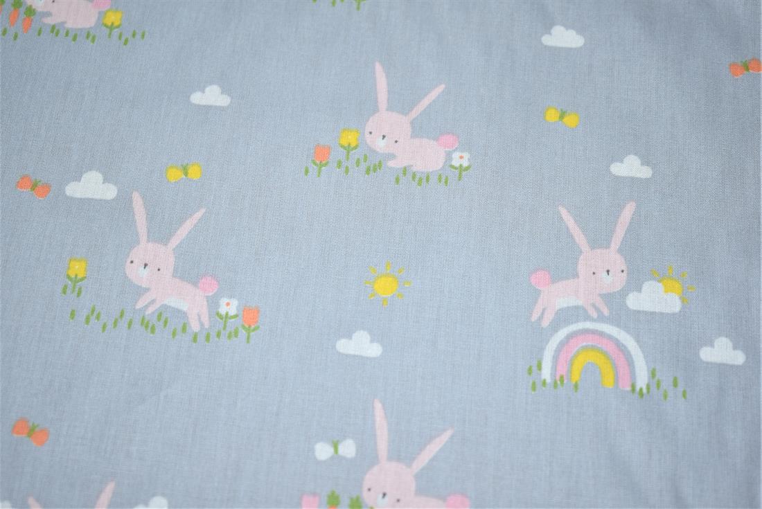 Light Grey Printed 100% Cotton Clearance
