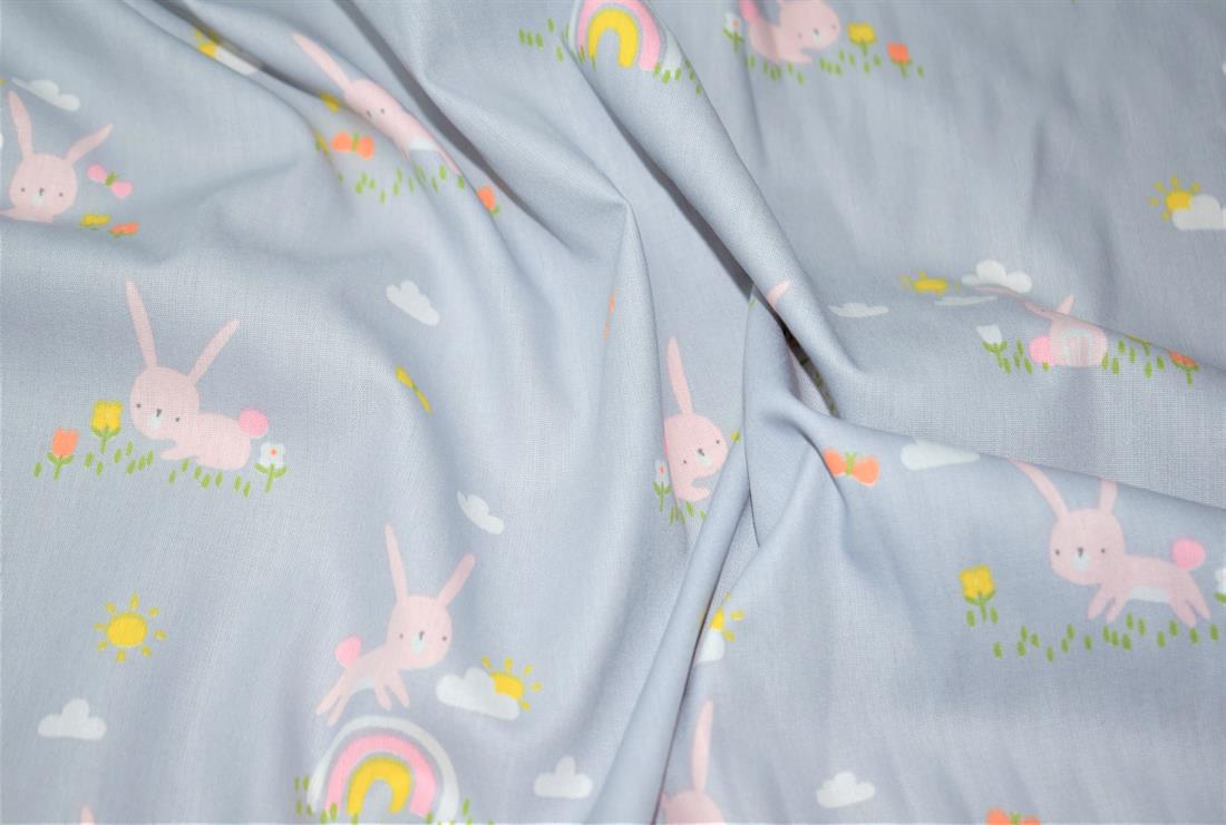 Light Grey Printed 100% Cotton Clearance
