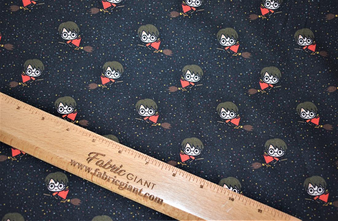 Black Harry Potter -Printed 100% Cotton Fabric
