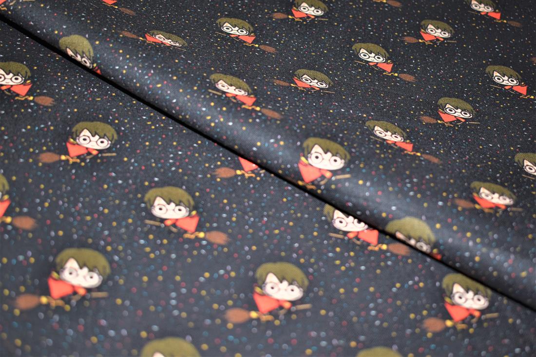 Black Harry Potter -Printed 100% Cotton Fabric