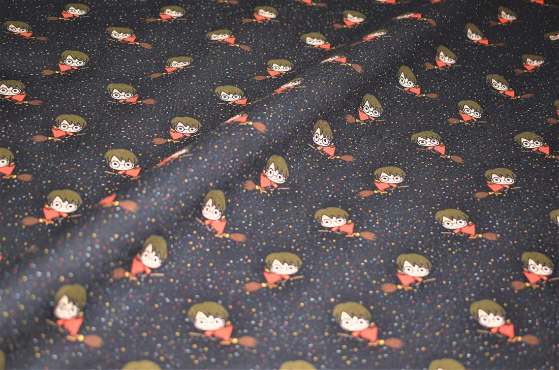 Black Harry Potter -Printed 100% Cotton Fabric