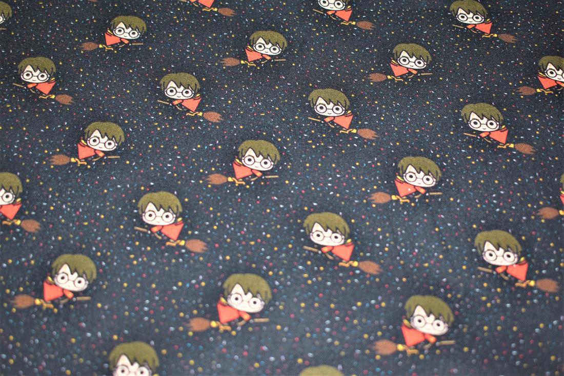 Black Harry Potter -Printed 100% Cotton Fabric