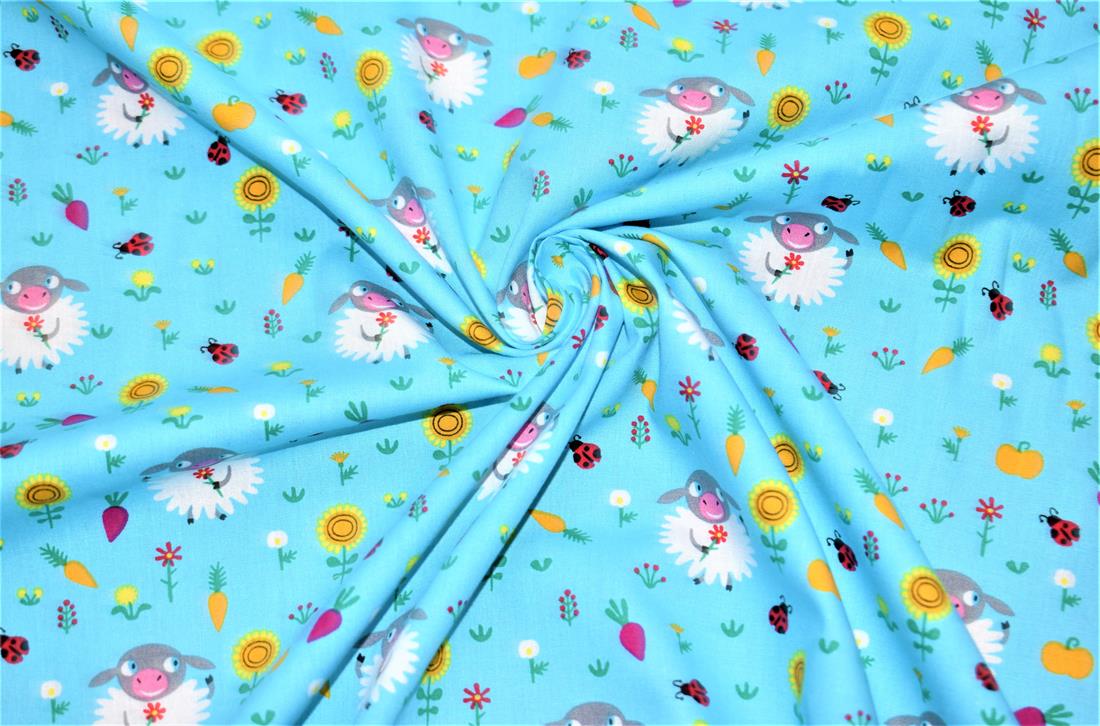 Happy Sheep Cotton Poplin