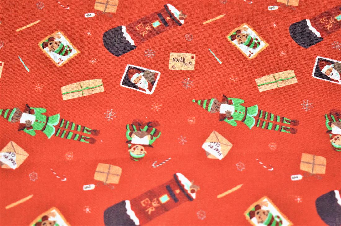 Red Little Johnny Letters to Santa Cotton To the Care of Clause