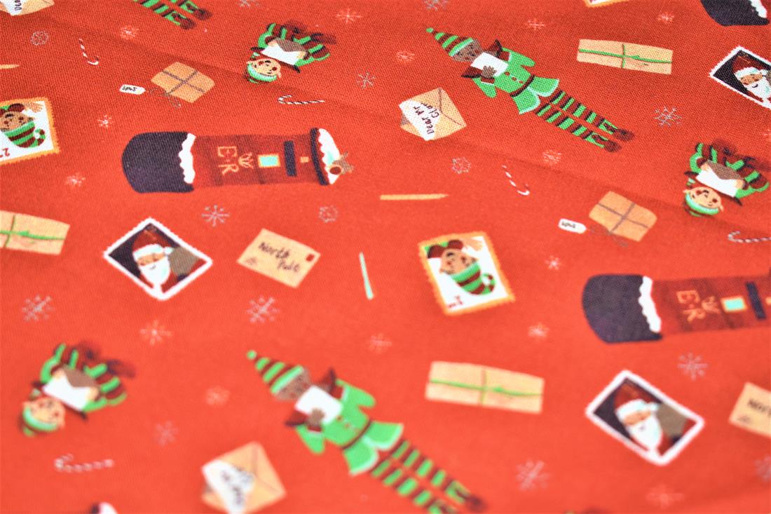 Red Little Johnny Letters to Santa Cotton To the Care of Clause