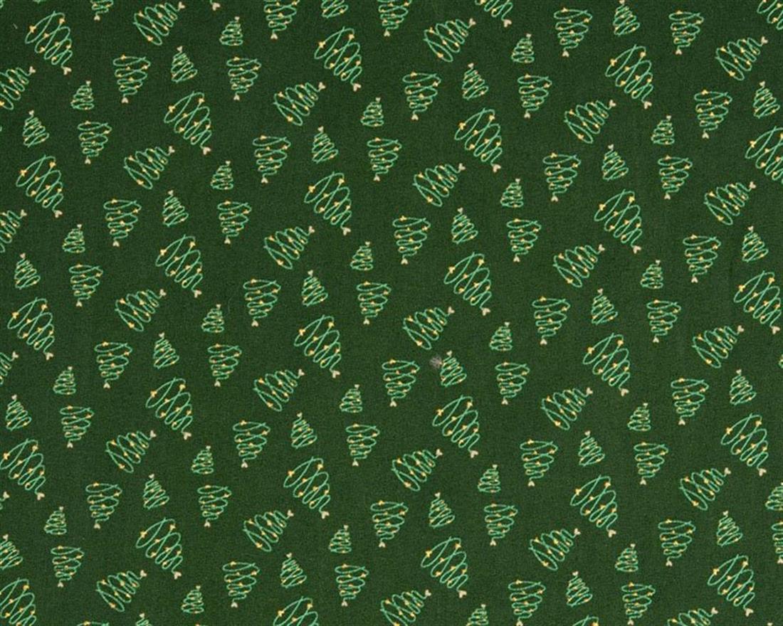 Christmas Tree Swirl Metallic CottonPrinted Cotton with Swirly with…
