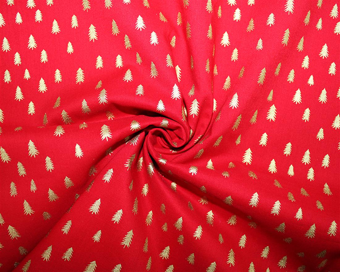 Metallic Christmas Tree Cotton Fabric