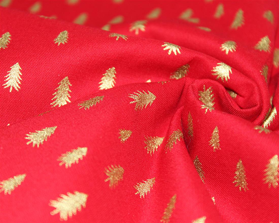 Metallic Christmas Tree Cotton Fabric