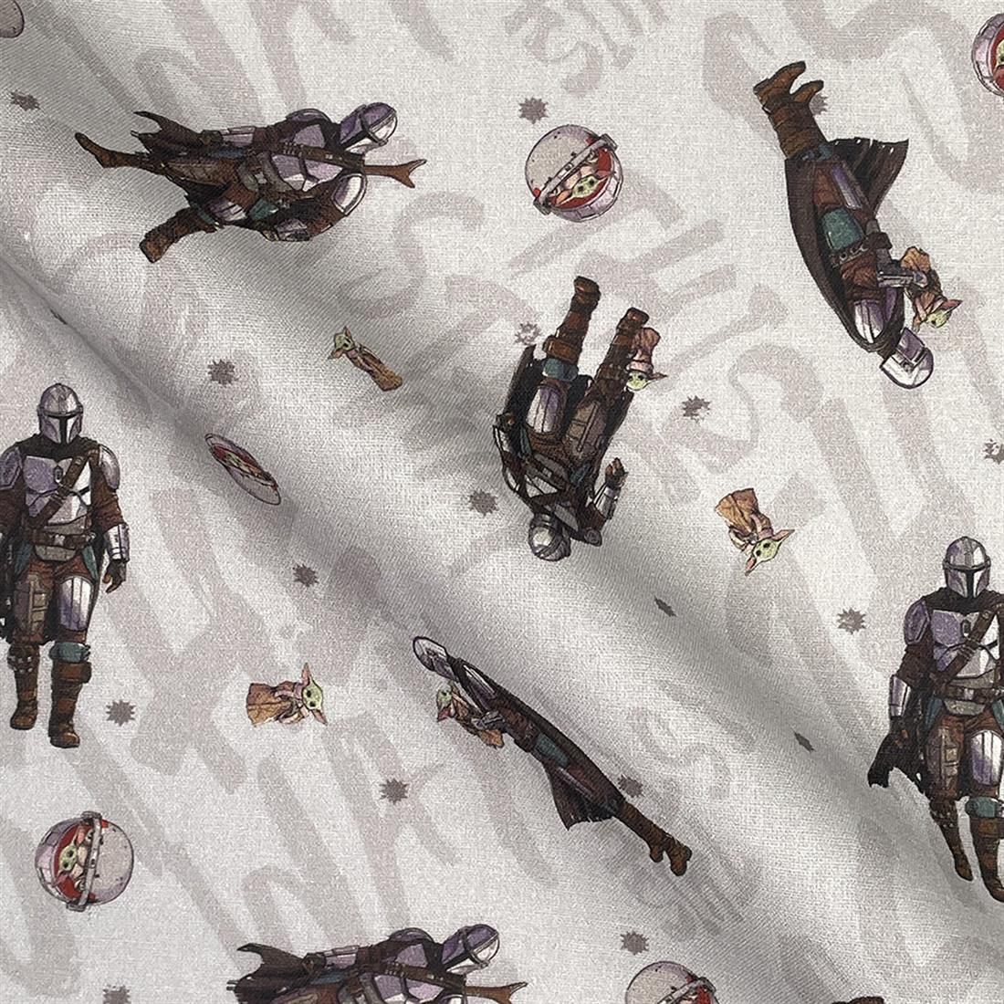 Light Grey Star Wars Printed 100% Cotton Fabric