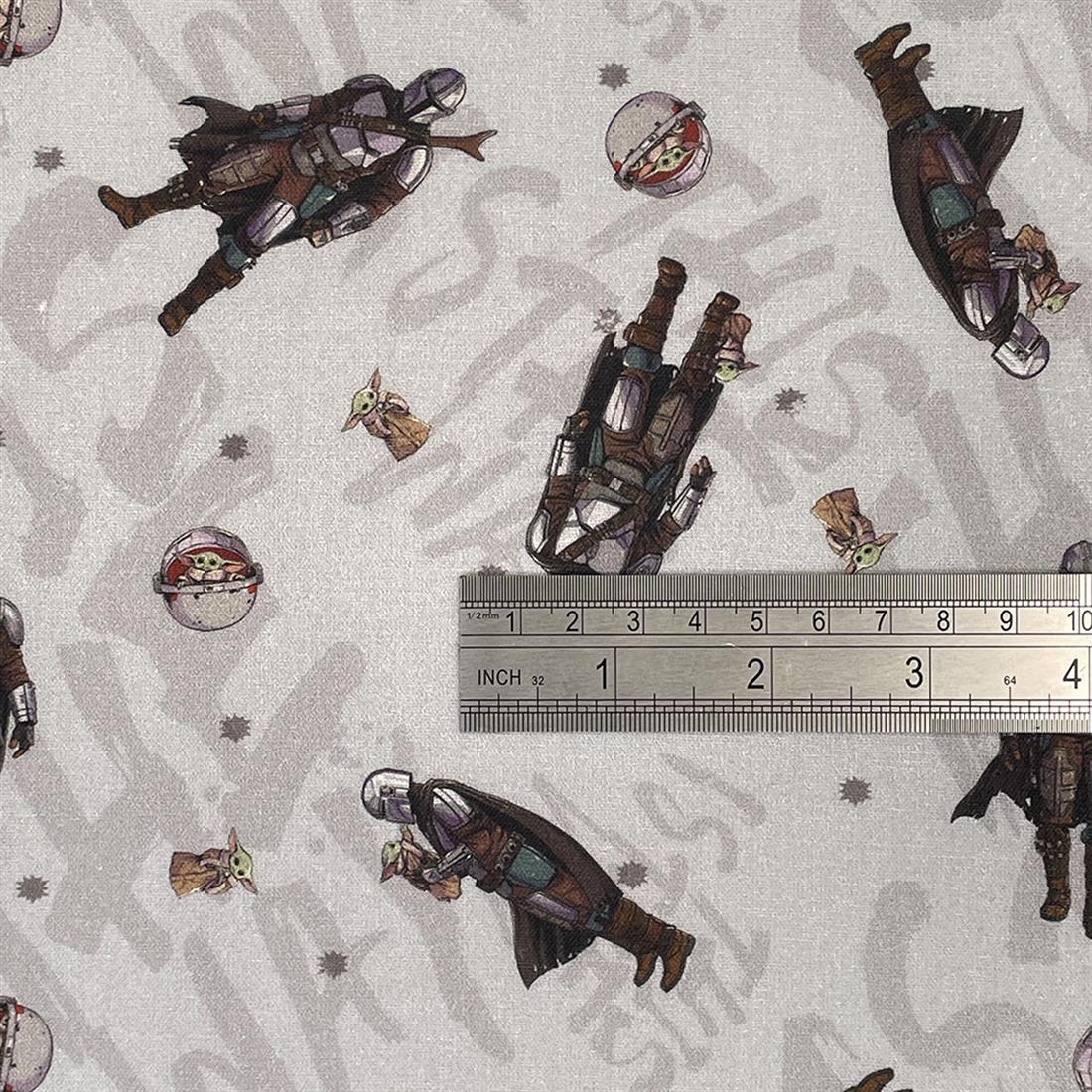 Light Grey Star Wars Printed 100% Cotton Fabric