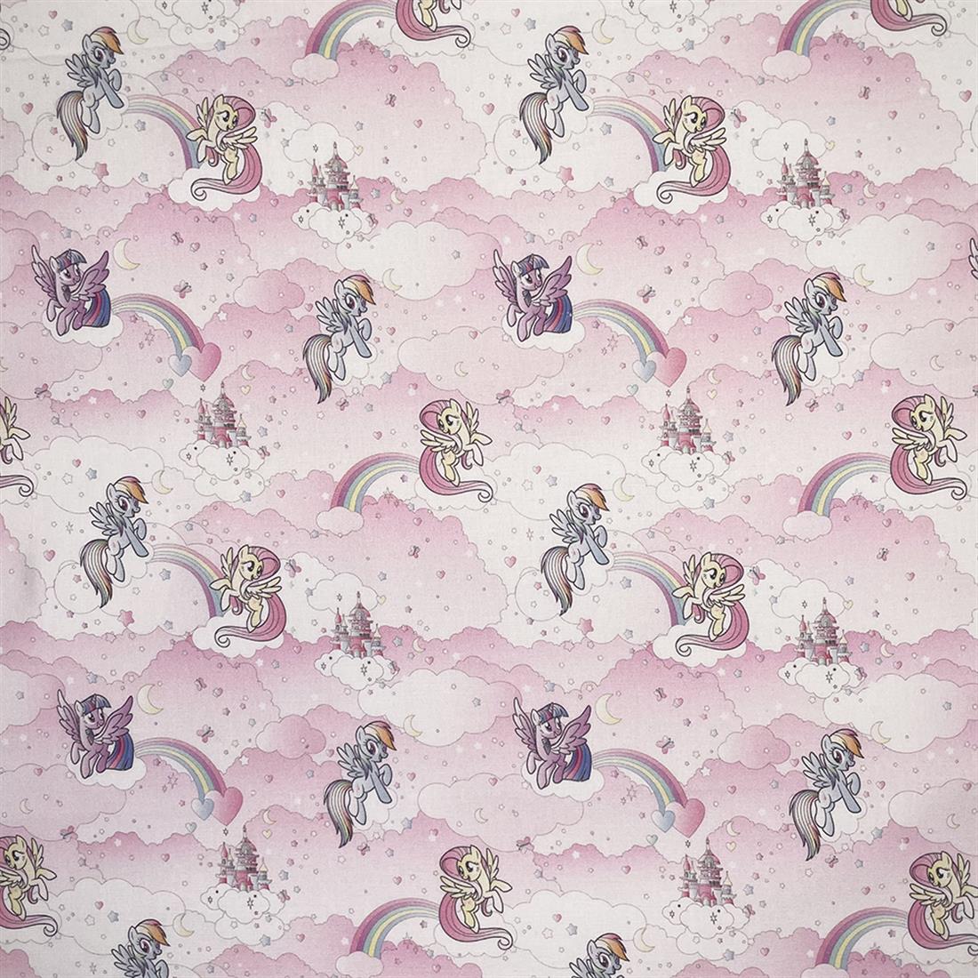 Pink My Little Pony Printed 100% Cotton Fabric