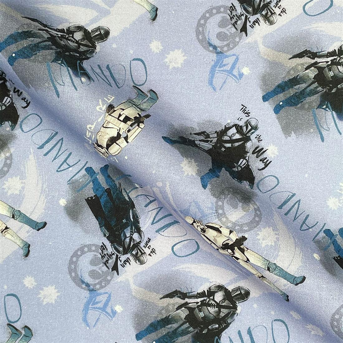 Blue Star Wars Printed 100% Cotton Fabric