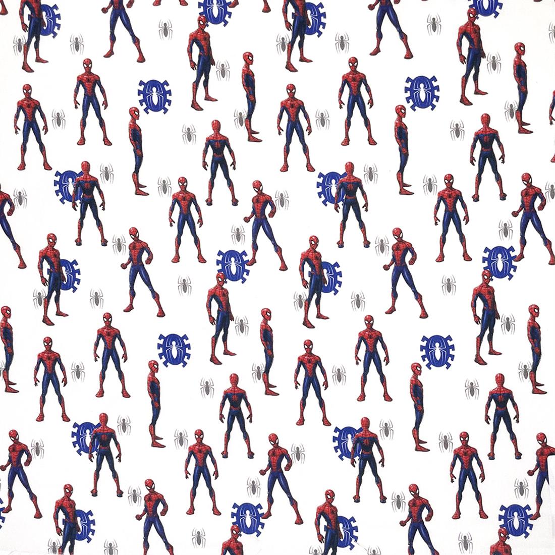 White Spiderman -Printed 100% Cotton Fabric