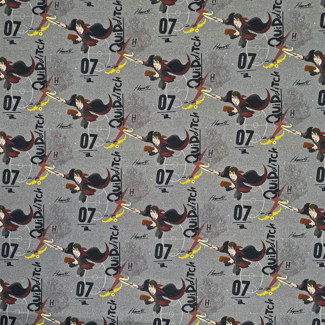 Dark Grey Harry Potter -Printed 100% Cotton Fabric