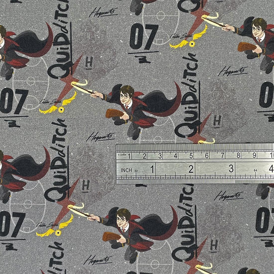 Dark Grey Harry Potter -Printed 100% Cotton Fabric