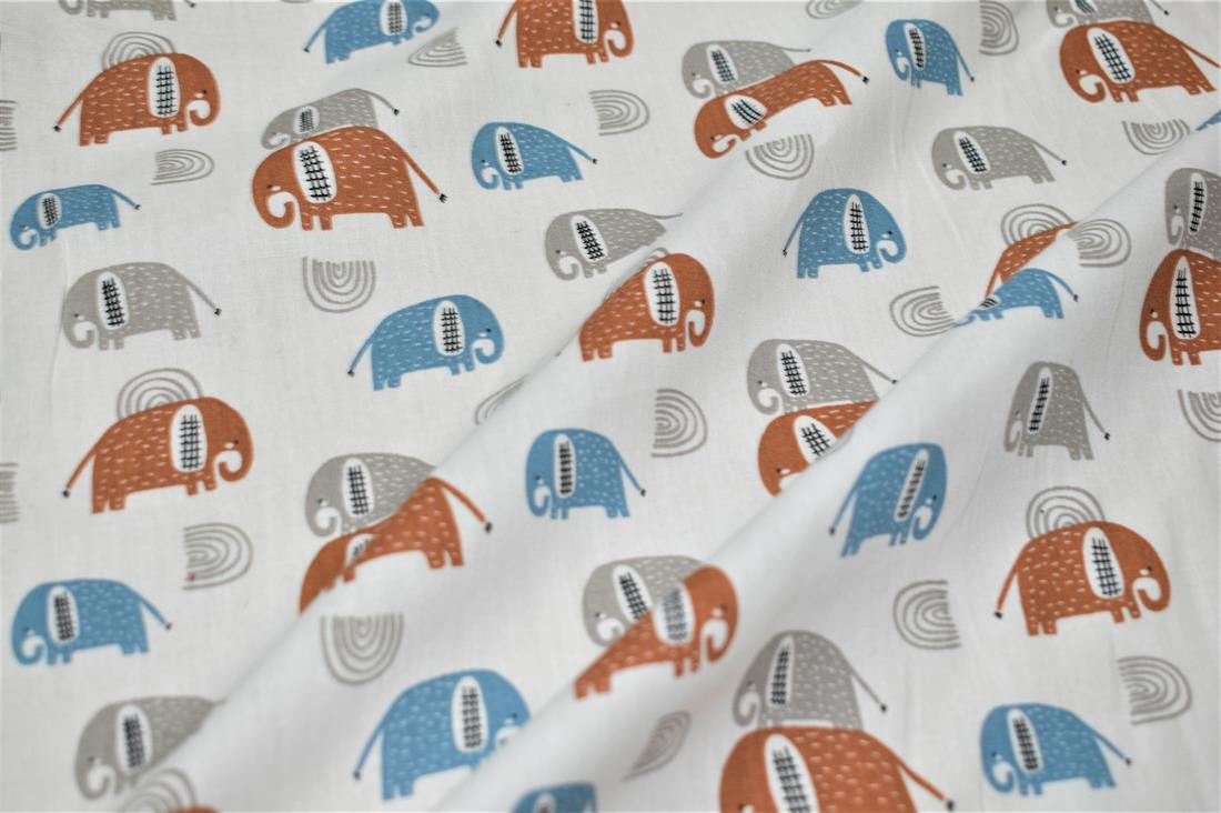 Spotty Elephants Cotton Poplin