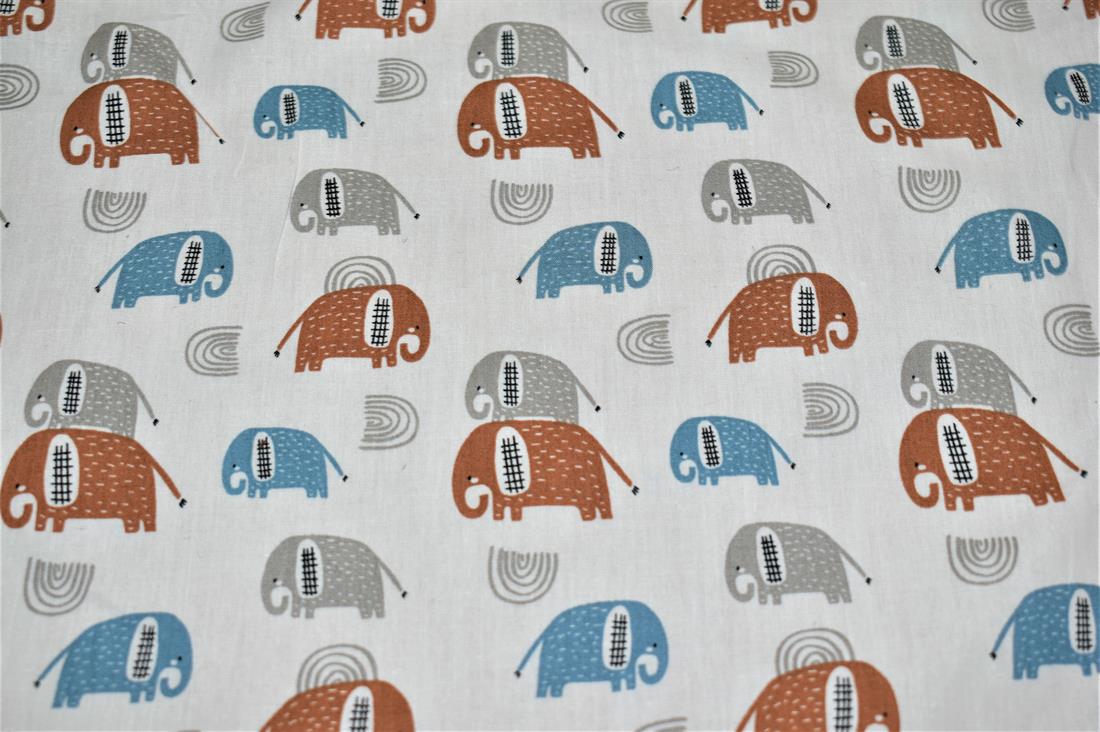 Spotty Elephants Cotton Poplin