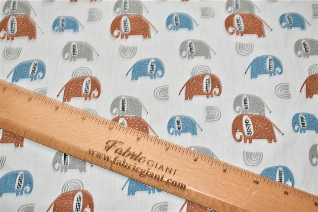 Spotty Elephants Cotton Poplin