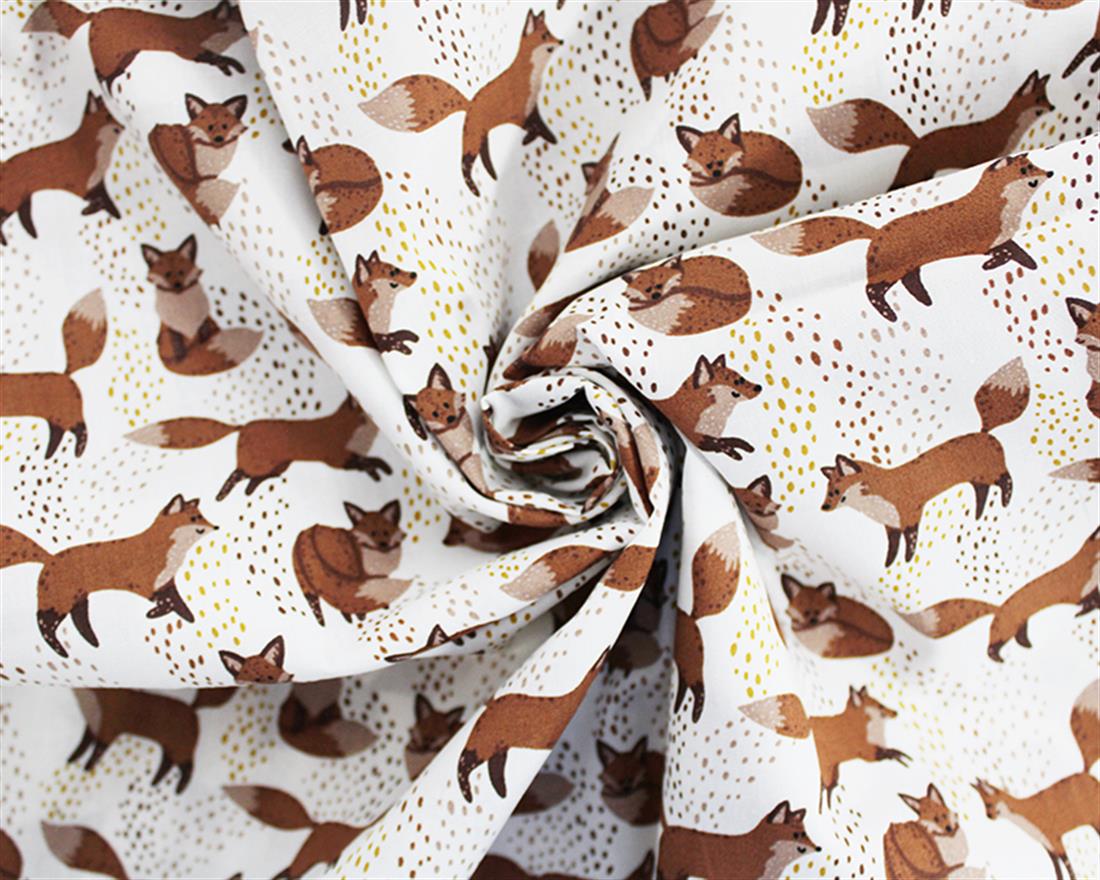 Spotty Foxes Cotton Poplin