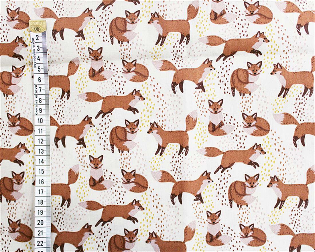 Spotty Foxes Cotton Poplin