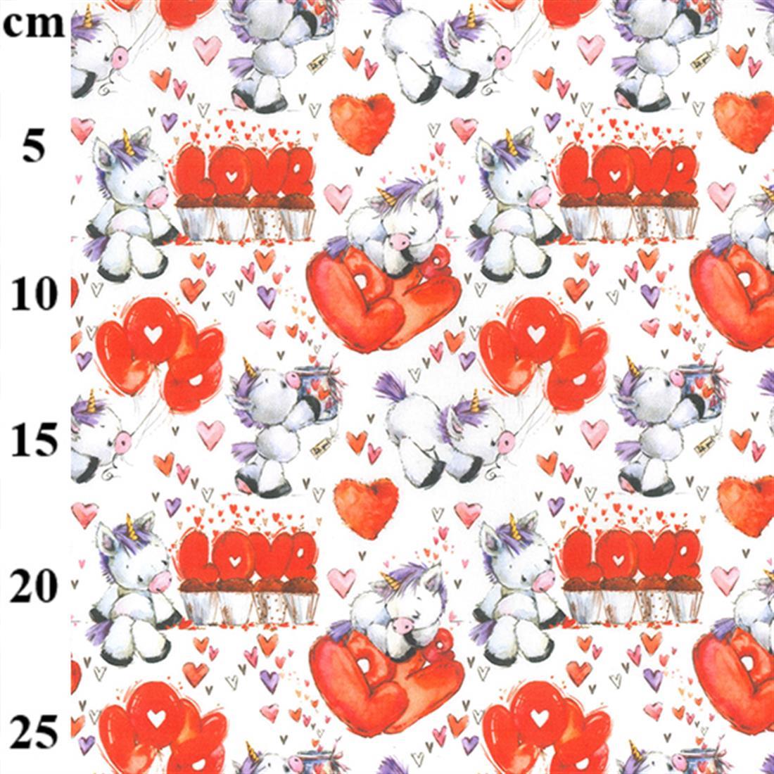 Red Pony Love 100% Cotton Fabric