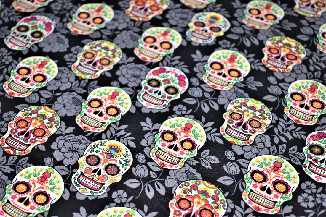 Black Printed Halloween 100% Cotton Fabric