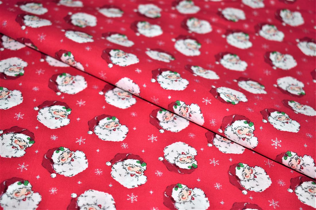 Red Printed Christmas 100% Cotton Fabric