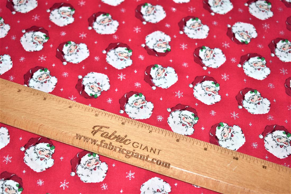 Red Printed Christmas 100% Cotton Fabric