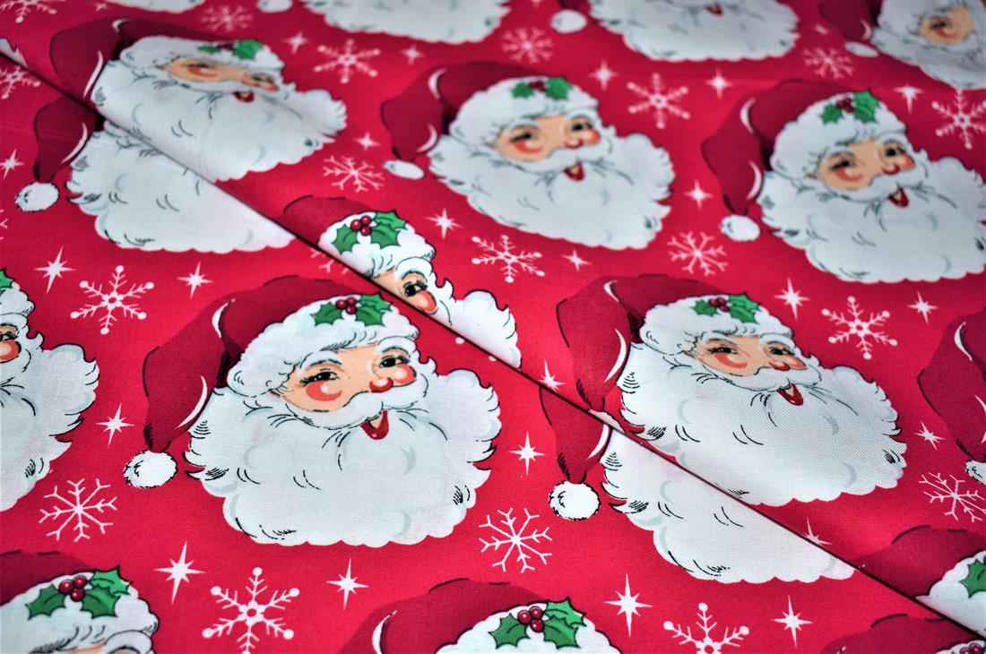 Dark Pink Printed Christmas 100% Cotton Fabric